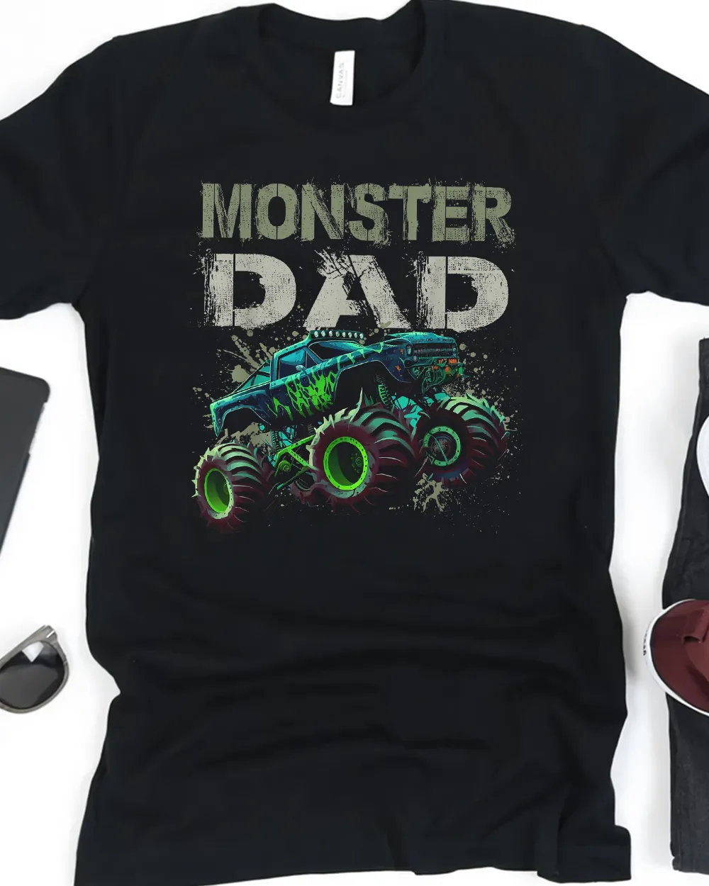 Monster Truck Dad Family Matching Monster Truck Lovers T-Shirt Unisex Standard T-Shirt black s