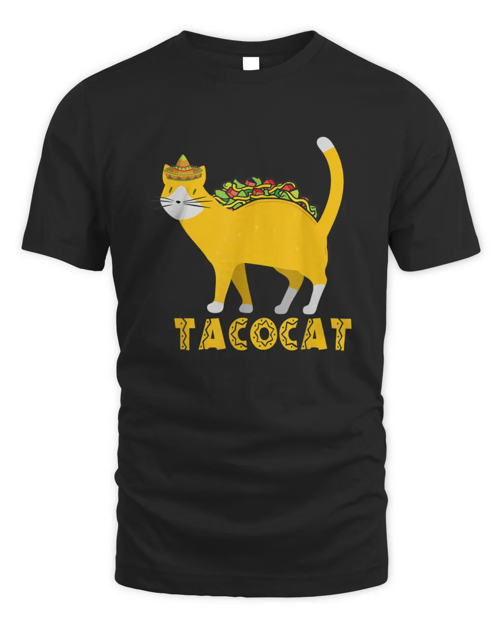 Graphic 365 Tacocat Taco Cat Tee Tacos Mexican Food Funny T-Shirt Unisex Standard T-Shirt black s