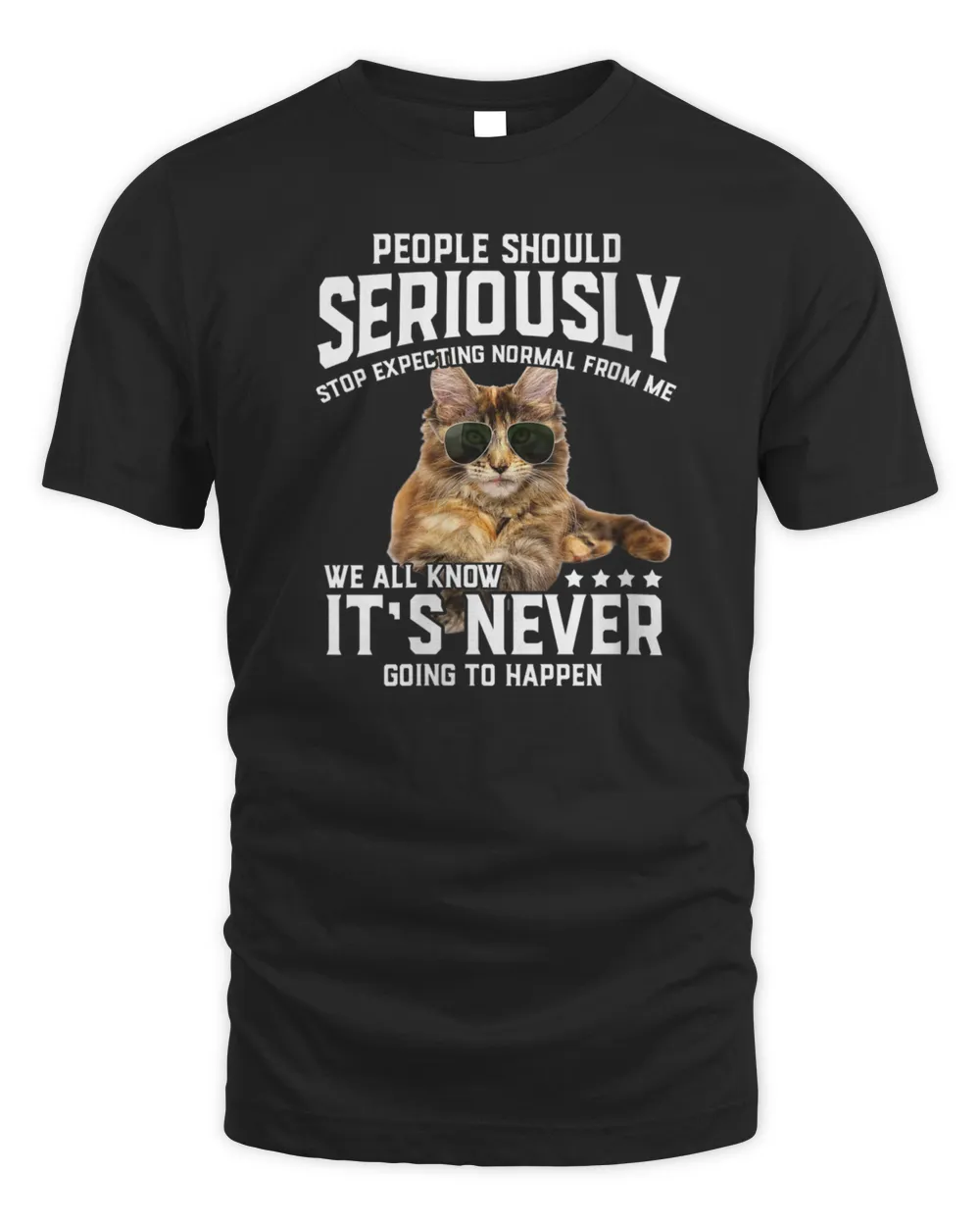 Womens Cat People Should Seriously Graphic Gift Idea Humor Novelty V-Neck T-Shirt Unisex Standard T-Shirt black s