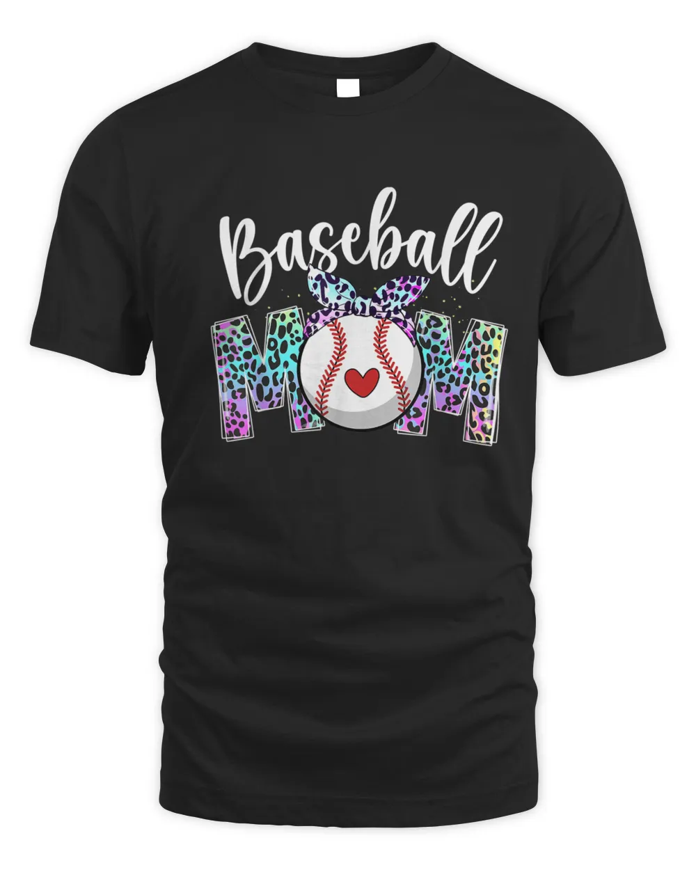 Baseball Mom Leopard Funny Softball Mom Mother's Day 2023 T-Shirt Unisex Standard T-Shirt black s