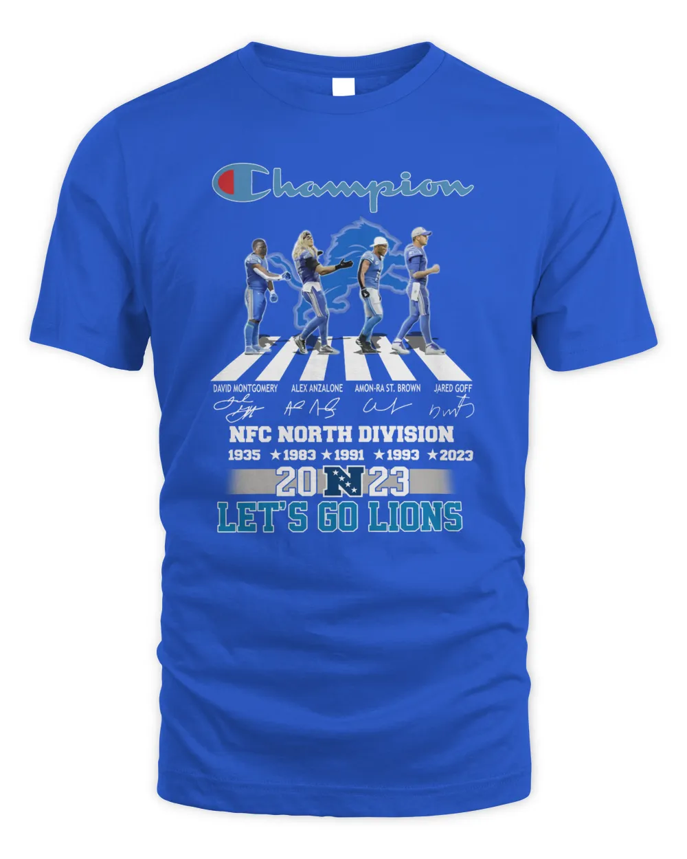 NFC North Division Detroit Lions Champion T Shirt Royal | Lavengift | Sport-T-Shirts