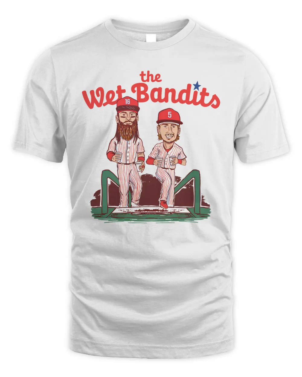 The Wet Bandits Philadelphia Phillies #16 Vs #5 Tee White Unisex Standard T-Shirt white s