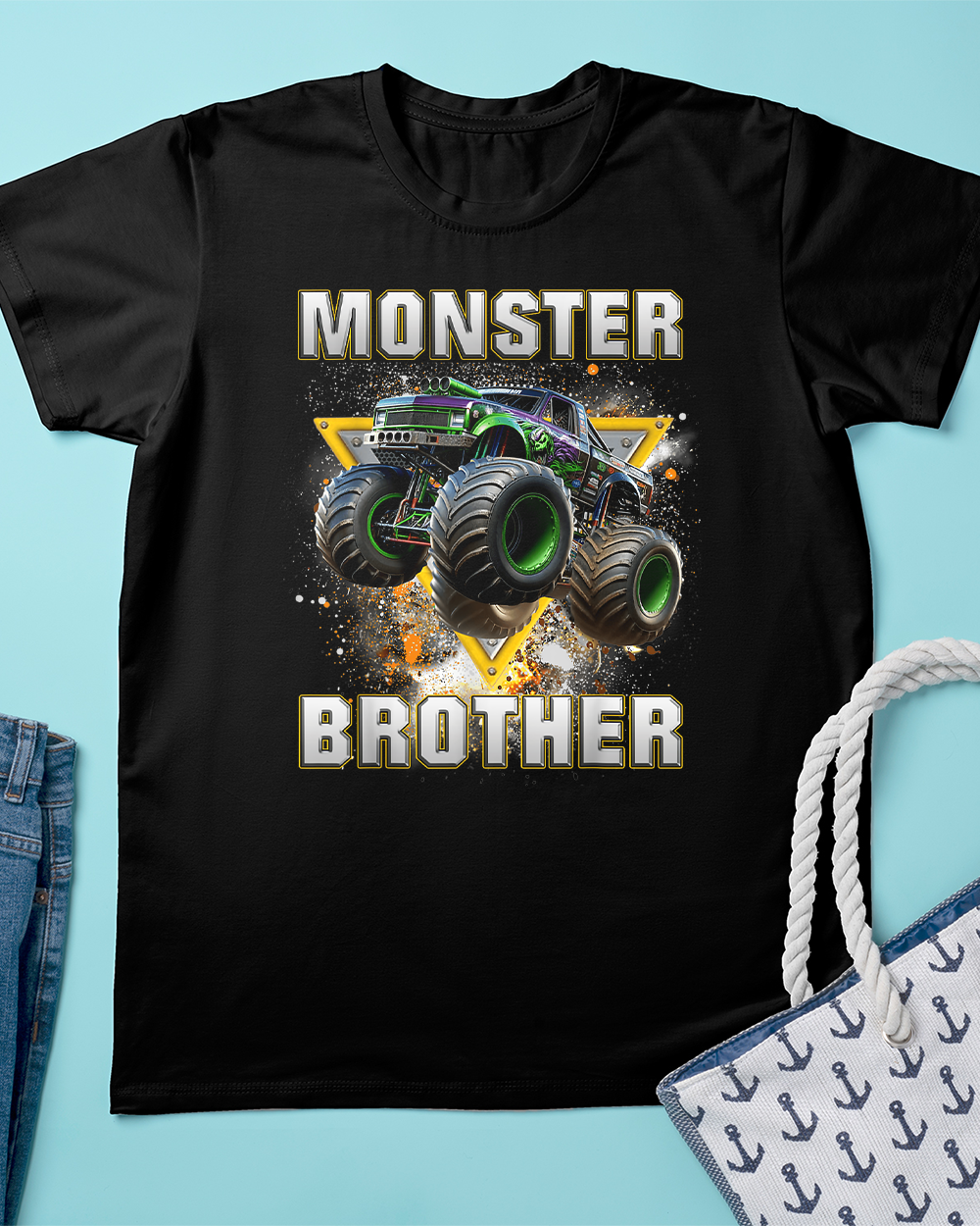 Monster Truck Brother Monster Truck Are My Jam Truck Lovers T-Shirt Unisex Standard T-Shirt black s