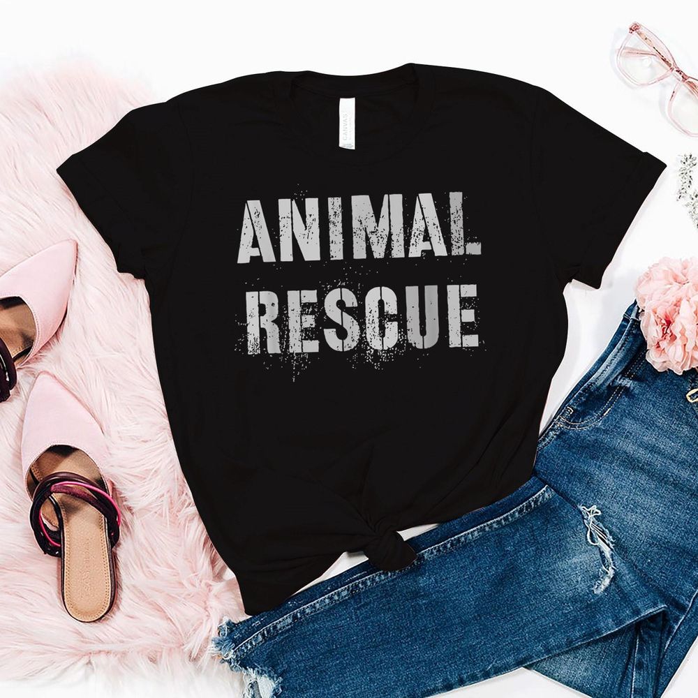 Vintage ANIMAL RESCUE Wild Cats Dogs Adoption Dept Uniform T-Shirt Unisex Standard T-Shirt black s