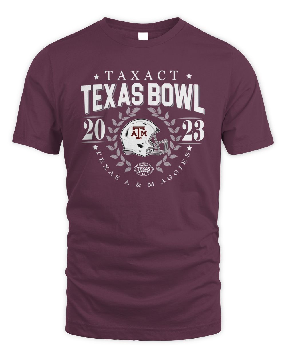 Texas A&M Aggies 2023 TaxAct Texas Bowl Game T-Shirt Unisex Standard T-Shirt maroon s