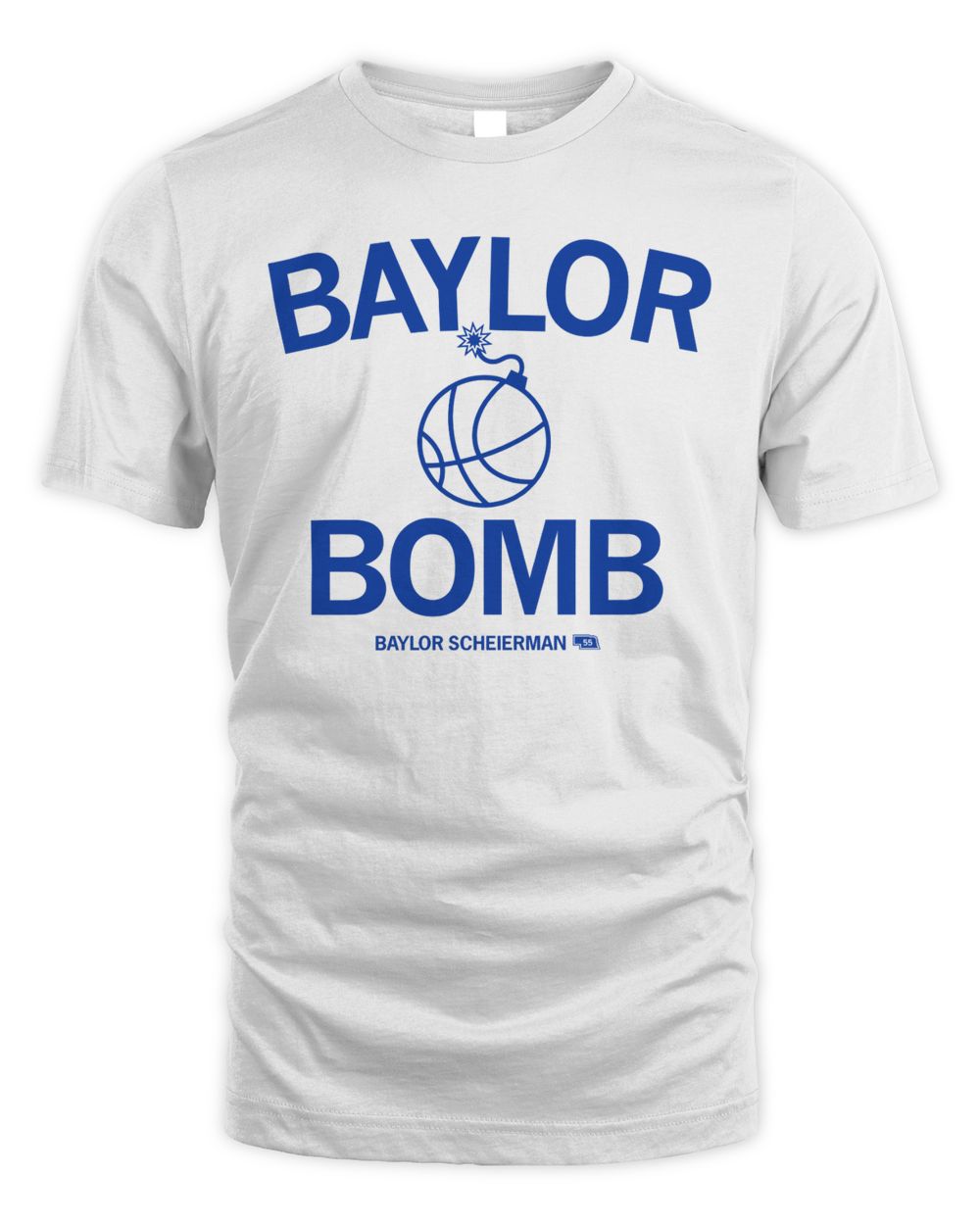 Baylor Scheinerman #55 Baylor Bomb Shirt Gray Unisex Standard T-Shirt white s