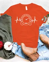 Car Speedometer Tee - Auto Mechanic Guys Heartbeat Gifts Shirt Unisex Standard T-Shirt orange s