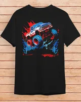 Monster Truck Red White and Blue USA Colors for Boys T-Shirt Unisex Standard T-Shirt black s