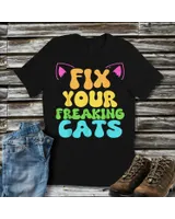 Cat kitten spay neuter rescue shelter feral awareness cats T-Shirt Unisex Standard T-Shirt black s