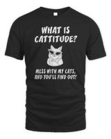 What Is Cattitude Animal Cats T-shirt Funny Cat Tee Unisex Standard T-Shirt black s