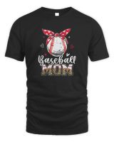 Leopard Baseball Mom Headband Baseball Ball Mothers Day Mama T-Shirt Unisex Standard T-Shirt black s