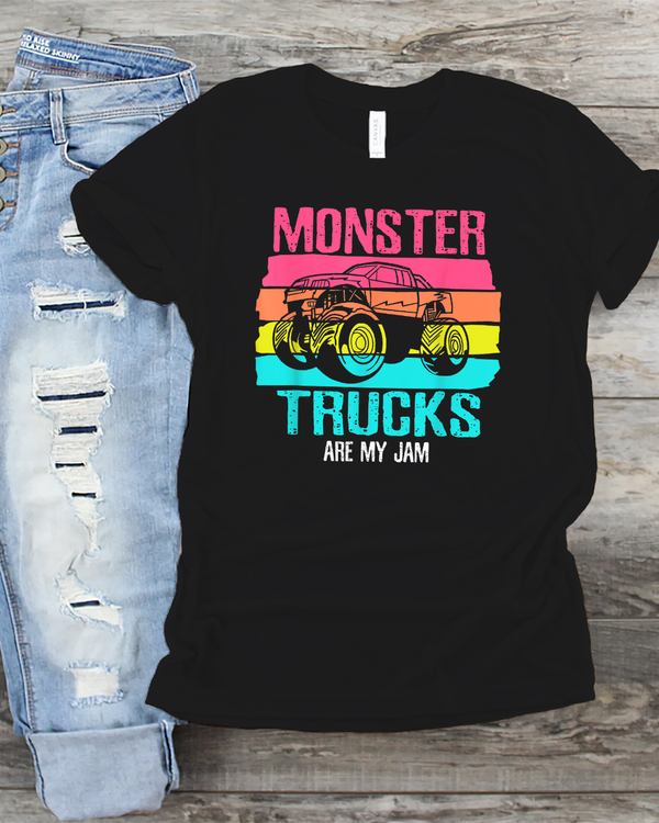 Monster Trucks Are My Jam Engines Truck Car Lovers Trucker T-Shirt